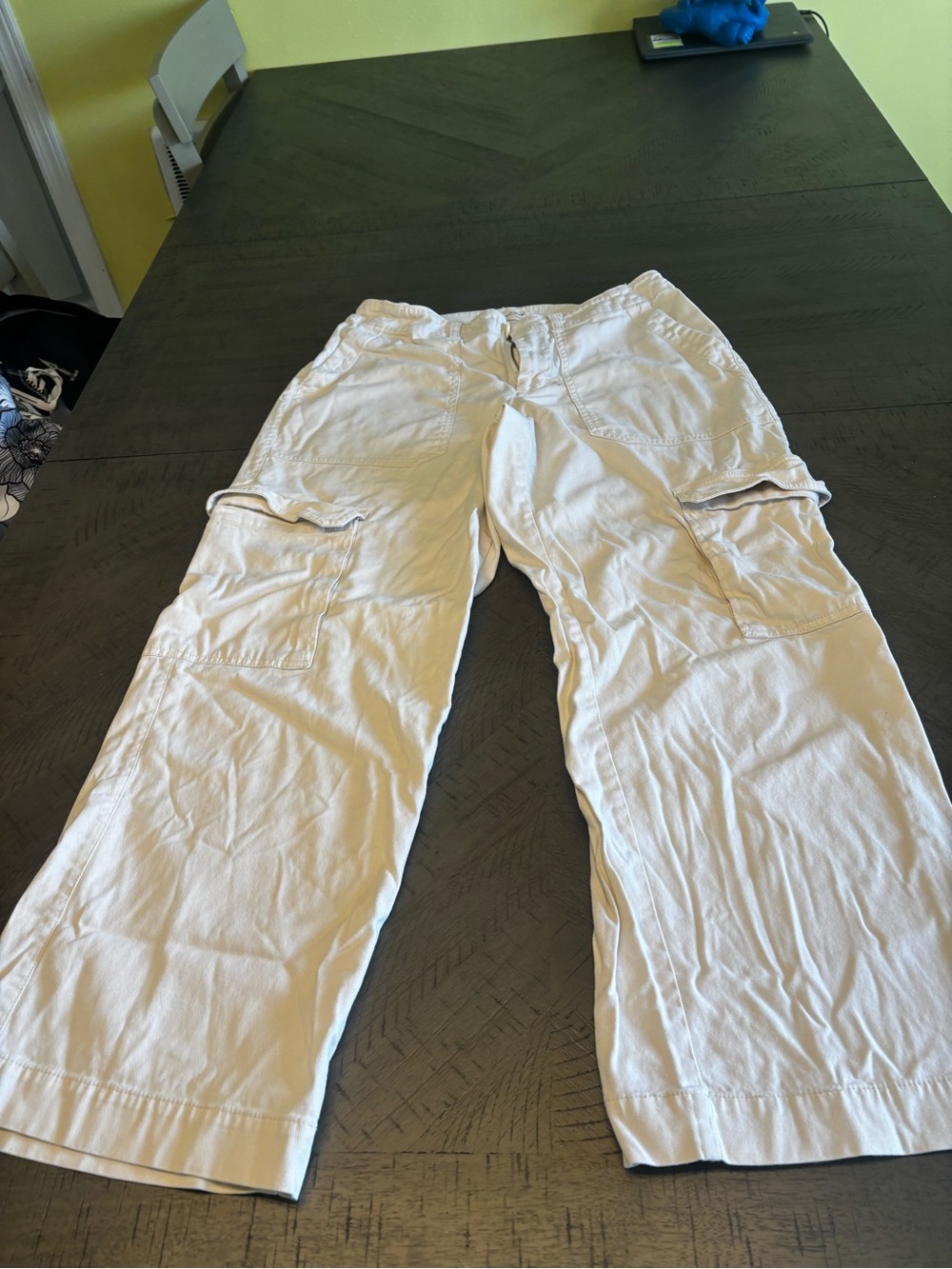 Mid weight Beige Cargo Pants - Wide Leg